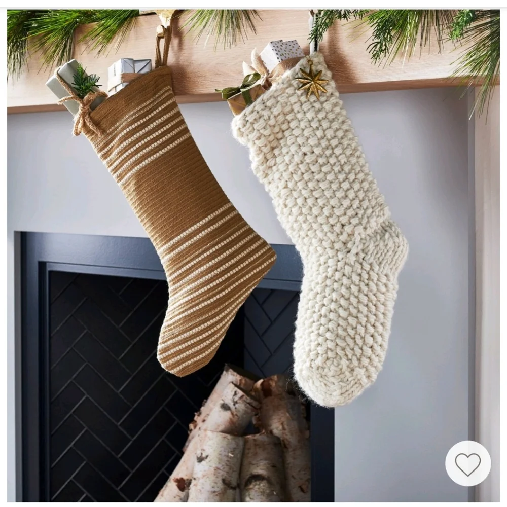 LAST 1!🎄 Striped Stocking Tan - Threshold designed with Studio McGee 1 stocking - Picture 3 of 12